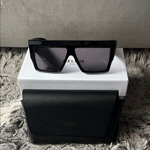 CELINE bold 3 dots square sunglasses. Black. Pre-owned.